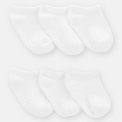 Baby Boy 6-Pack No Show Socks - White
