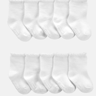 Baby Girl 10-Pack Scallop Crew Socks