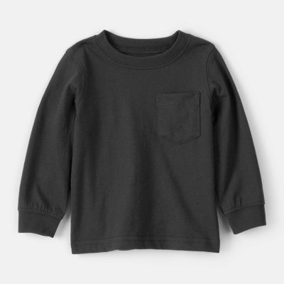 Baby Boy Long-Sleeve Pocket Tee - Black