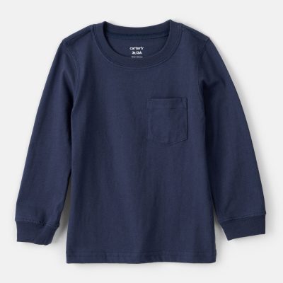 Baby Boy Long-Sleeve Pocket Tee - Navy