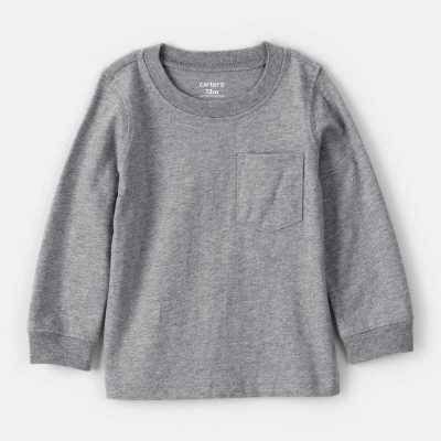 Baby Boy Long-Sleeve Pocket Tee - Grey