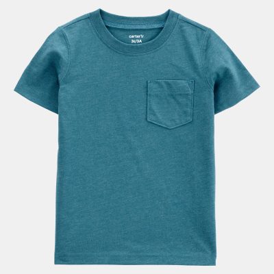 Baby Solid Short-Sleeve Pocket Tee - Teal