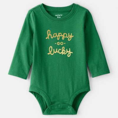 Baby St.Patrick's Day Long-Sleeve Graphic Bodysuit - Green