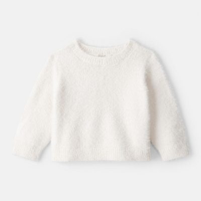 Baby Girl Brushed Sweater - White