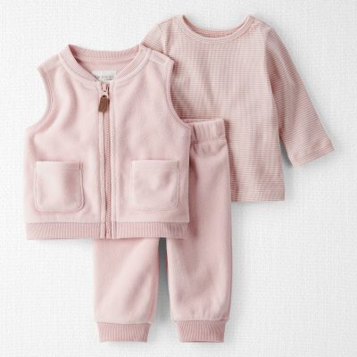 Baby Girl 3-Piece Recycled Fleece Set