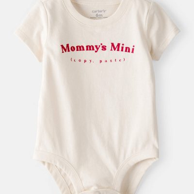Baby 'Mommy's Mini' Short-Sleeve Graphic Bodysuit - Cream