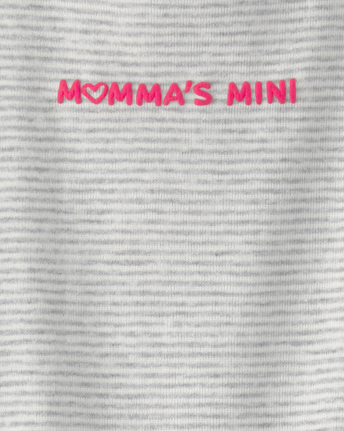 Baby Girl 'Momma's Mini' Short-Sleeve Romper - Grey - Image 3