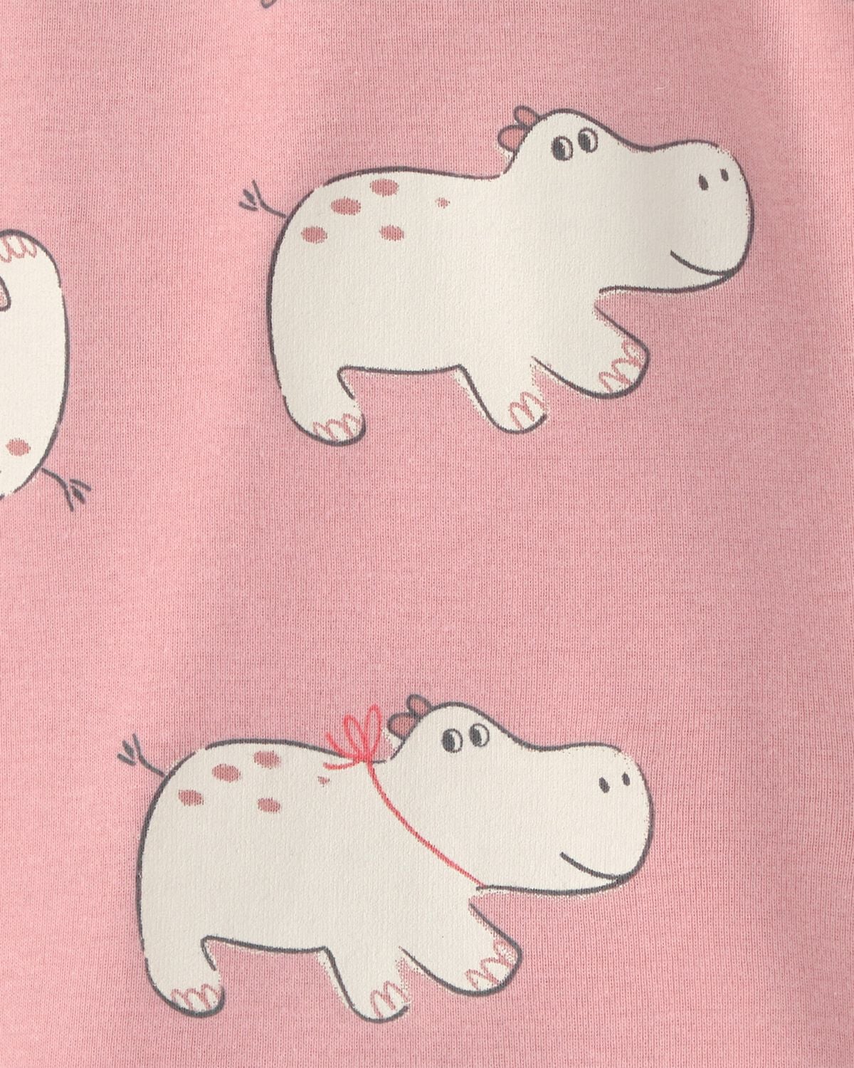 Baby Girl Hippo Short-Sleeve Romper - Pink - Image 2