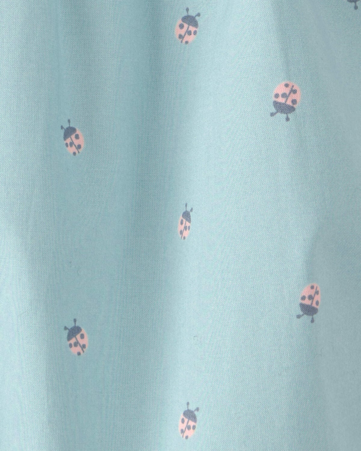 Baby Girl Ladybug Flutter-Sleeve Romper - Blue - Image 3