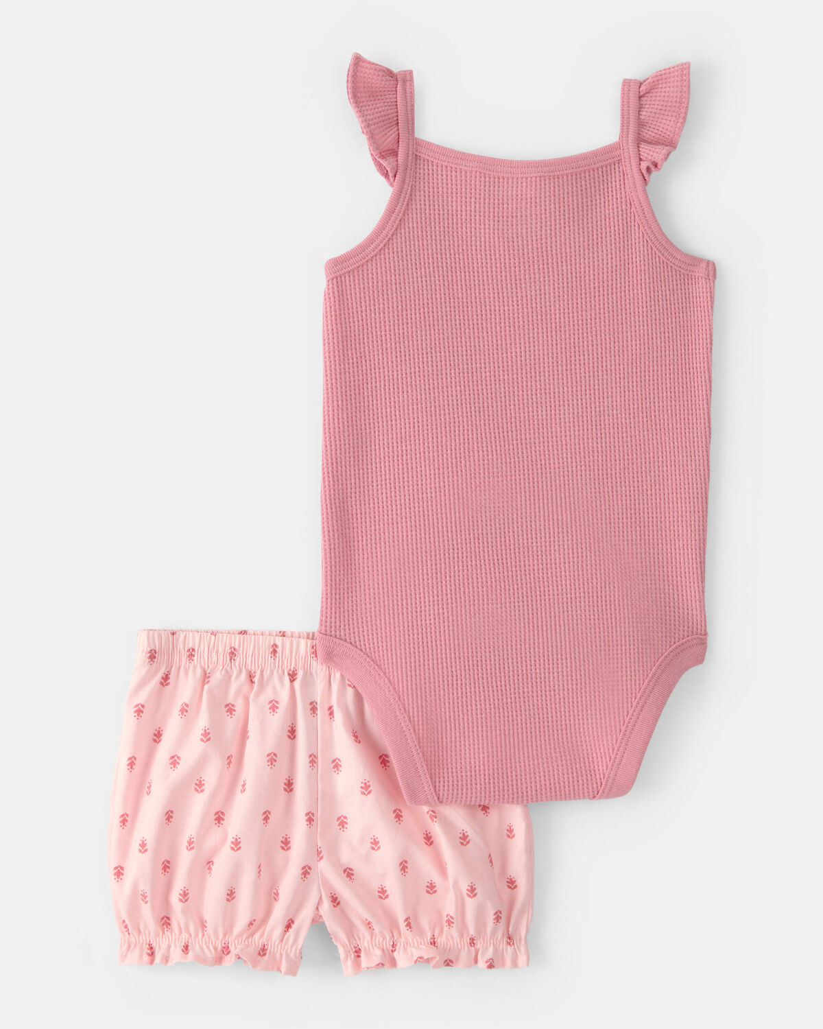 Baby Girl 3-Piece Flutter Sleeve Outfit Set - Pink - Image 5