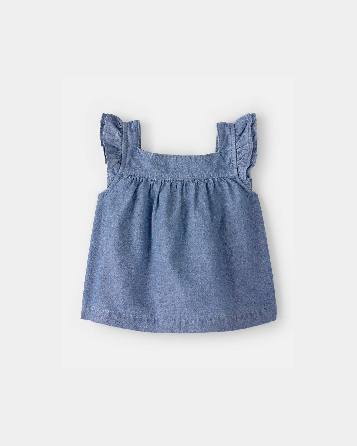 Baby Girl 3-Piece Chambray Outfit Set - Blue/Pink - Image 9