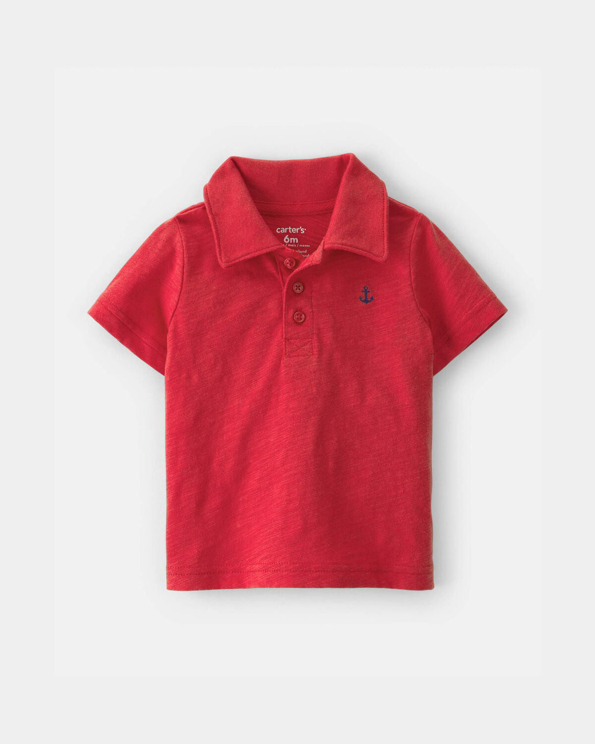 Baby Boy 3-Piece Anchor Polo Outfit Set - Red/Blue/White - Image 3