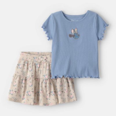Baby Girl 2-Piece Disney© Minnie Mouse Top & Skort Set - Blue