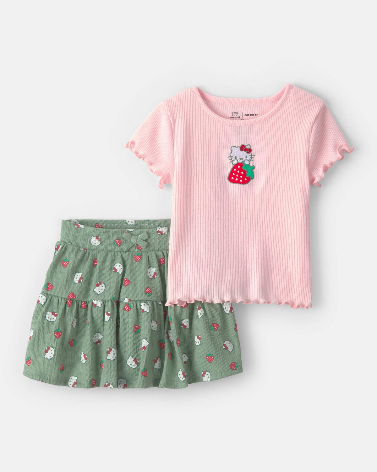 Baby Girl 2-Piece Hello Kitty® Top & Skort Set - Pink/Green
