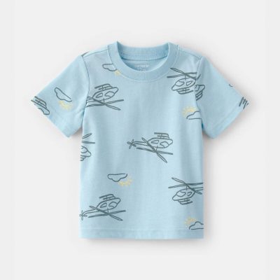 Baby Boy Helicopter T-Shirt - Blue