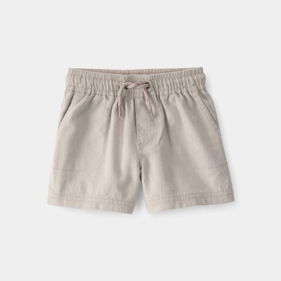 Baby Boy Twill Shorts - Light Khaki