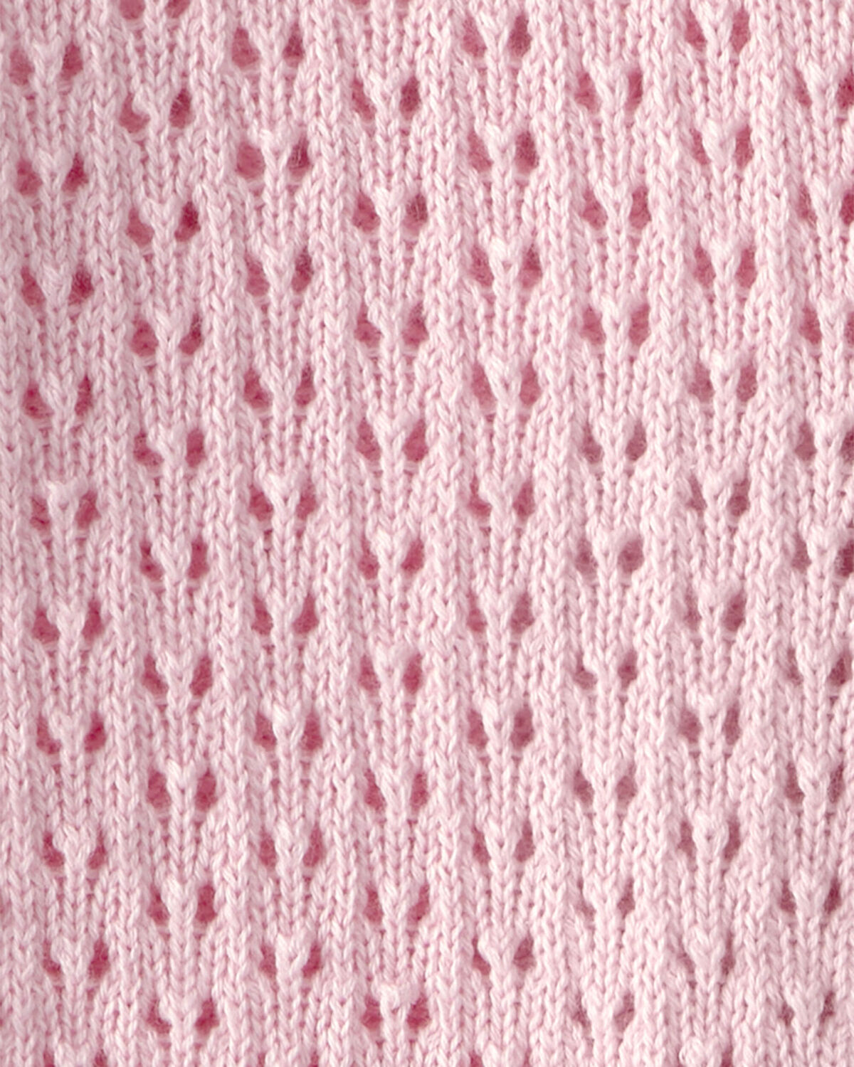 Baby Girl Bow Pointelle Button-Up Cardigan Sweater - Pink - Image 3