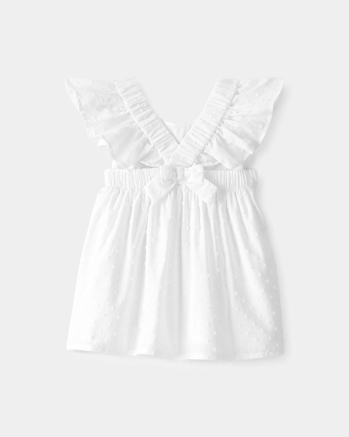 Baby Girl Swiss Dot Ruffle Dress - White - Image 2