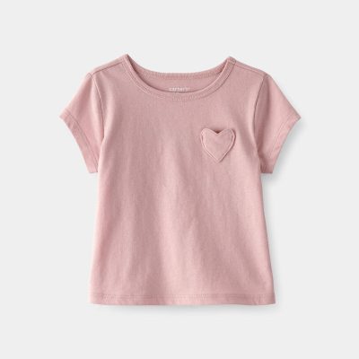 Baby Girl Heart Pocket Top - Pink