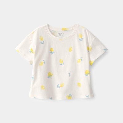Baby Girl Lemon Relaxed Top - Cream