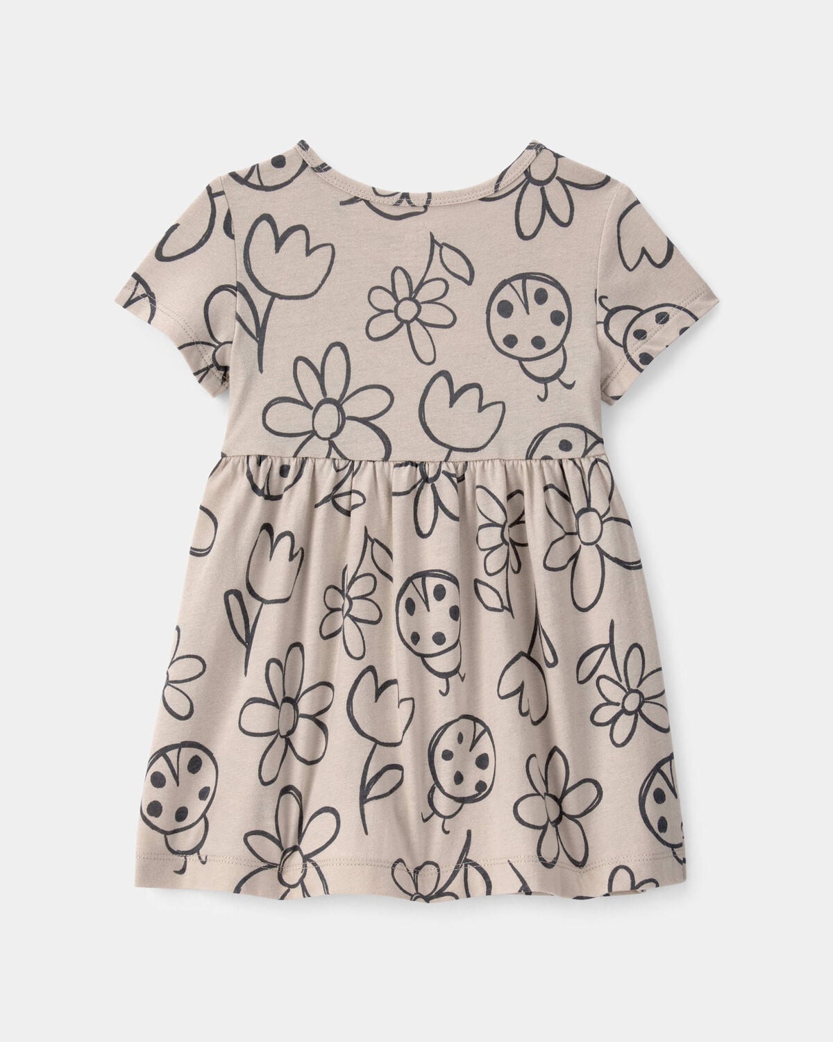 Baby Girl Floral Ladybug Short-Sleeve Dress - Brown - Image 2