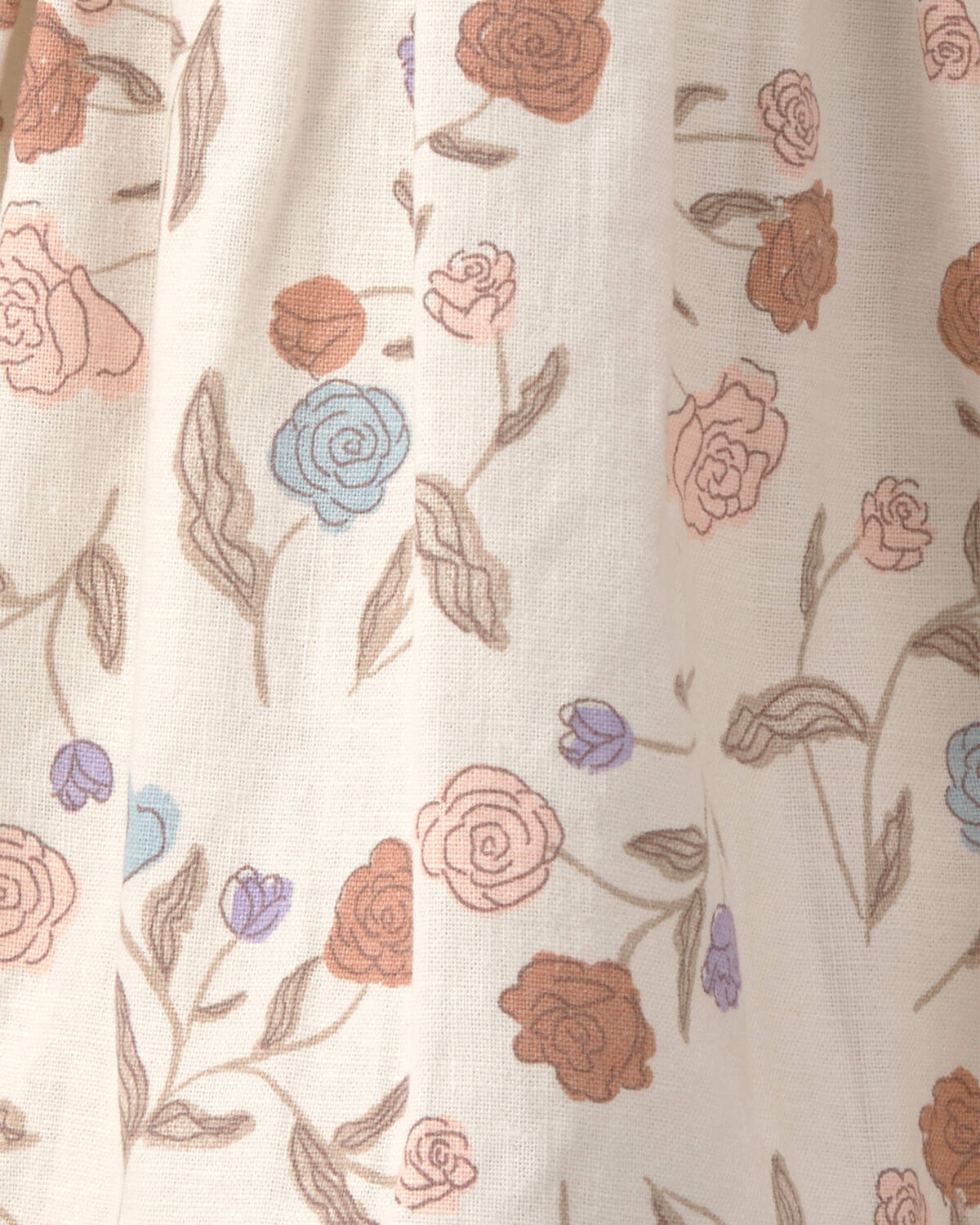 Baby Girl Floral Sleeveless Dress - Cream - Image 3