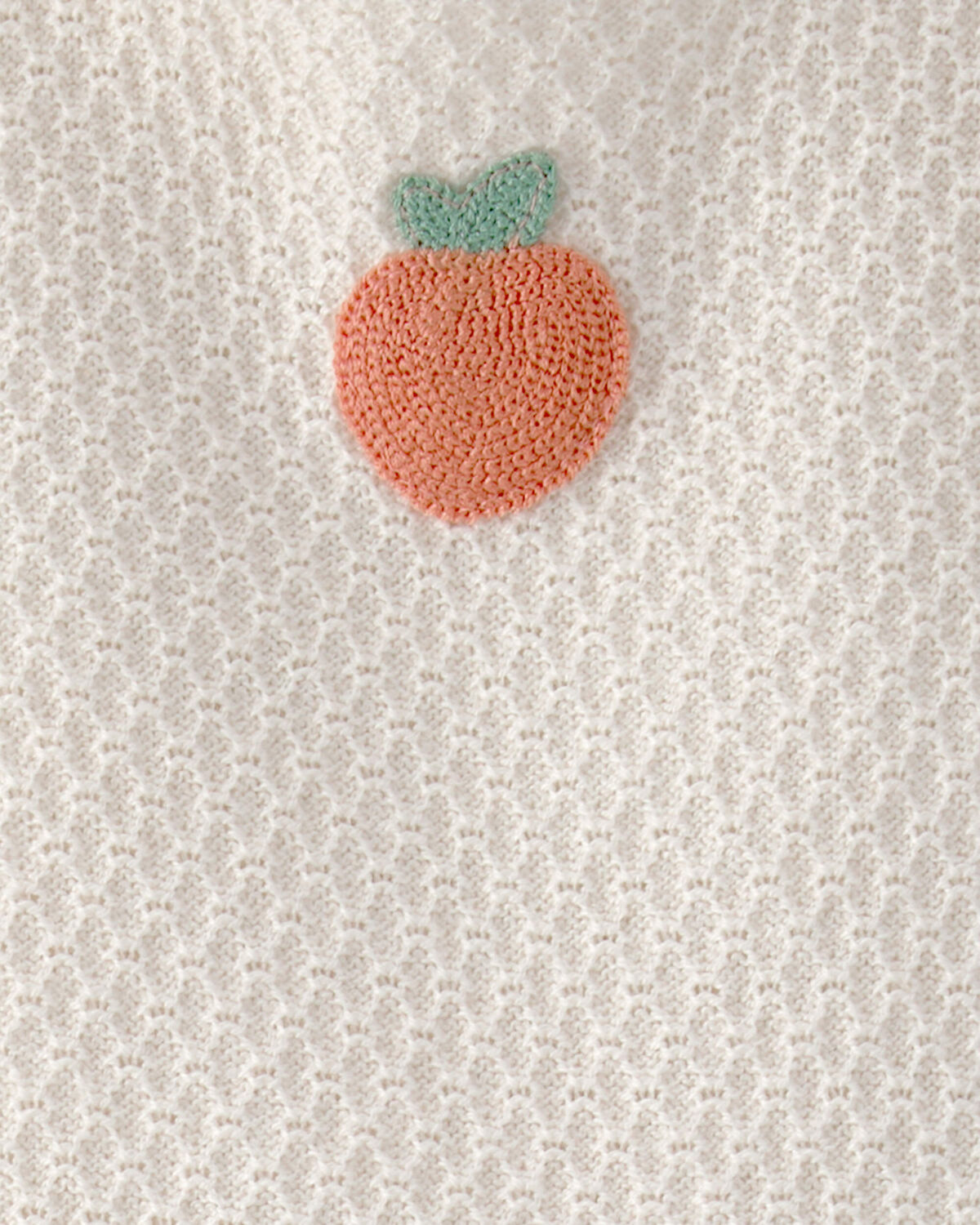 Baby Girl 2-Piece Peach Crochet Top & Short Set - Cream - Image 3