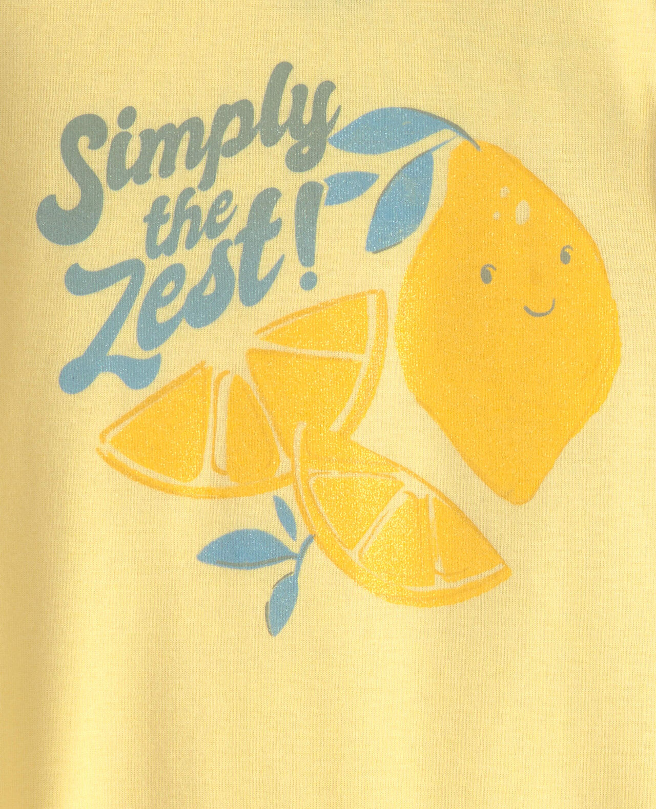 Baby Girl Lemon 100% Cotton Snug Fit 4-Piece Pajama Set - Blue/Yellow - Image 4