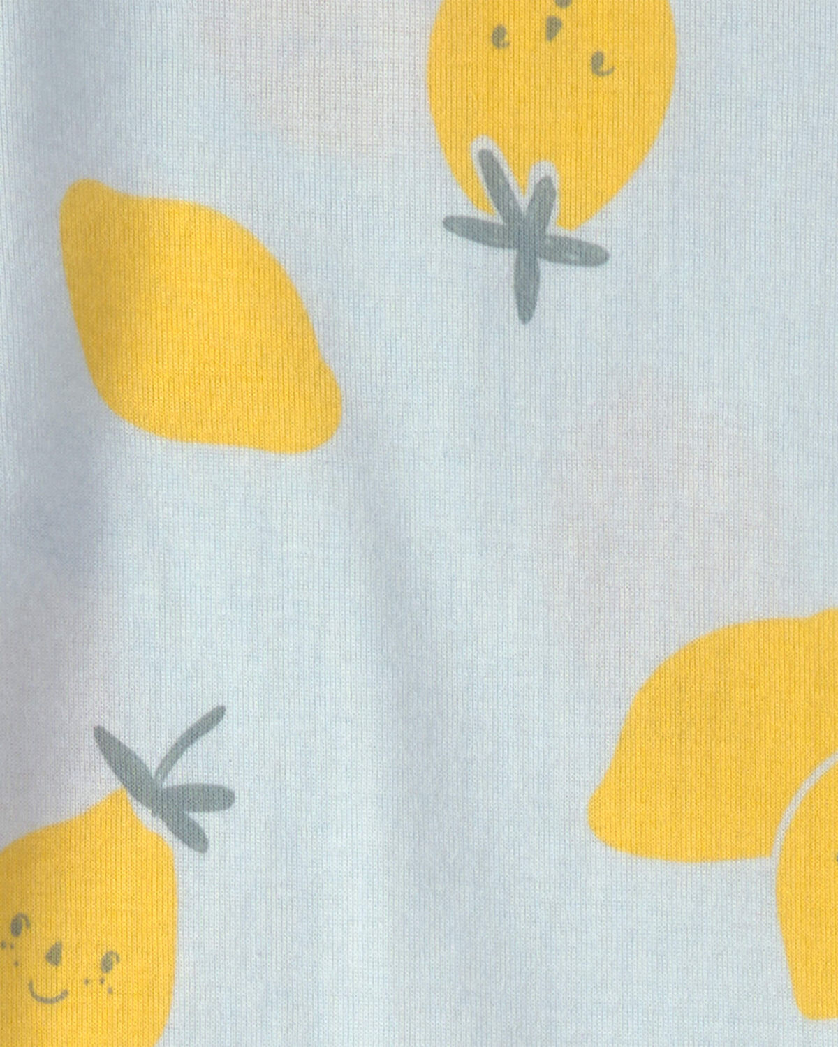 Baby Girl Lemon 100% Cotton Snug Fit 4-Piece Pajama Set - Blue/Yellow - Image 3