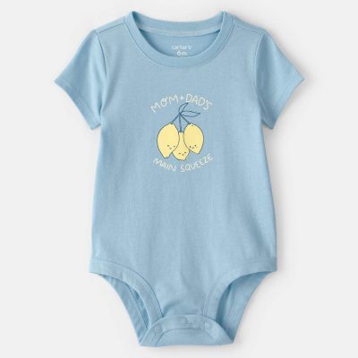 Baby 'Main Squeeze' Lemon Graphic Bodysuit - Blue