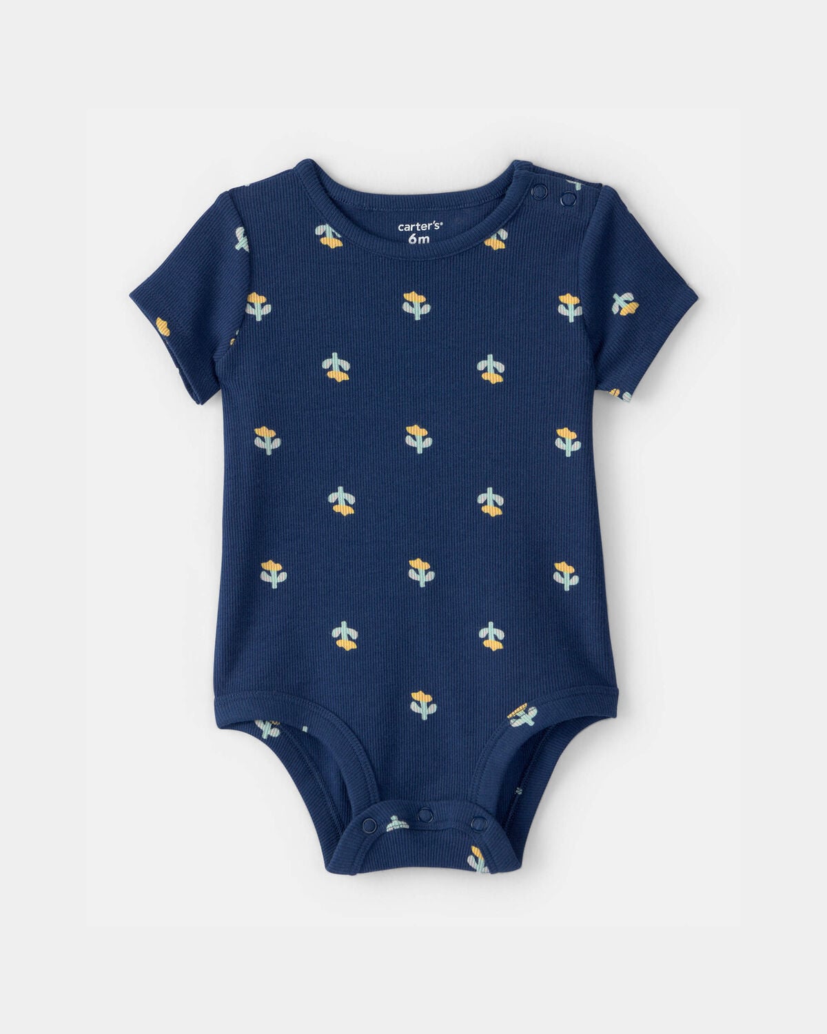 Baby Girl Floral Graphic Bodysuit - Blue