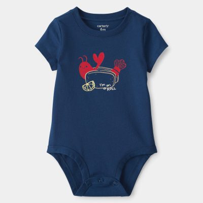 Baby Lobster Graphic Bodysuit - Blue