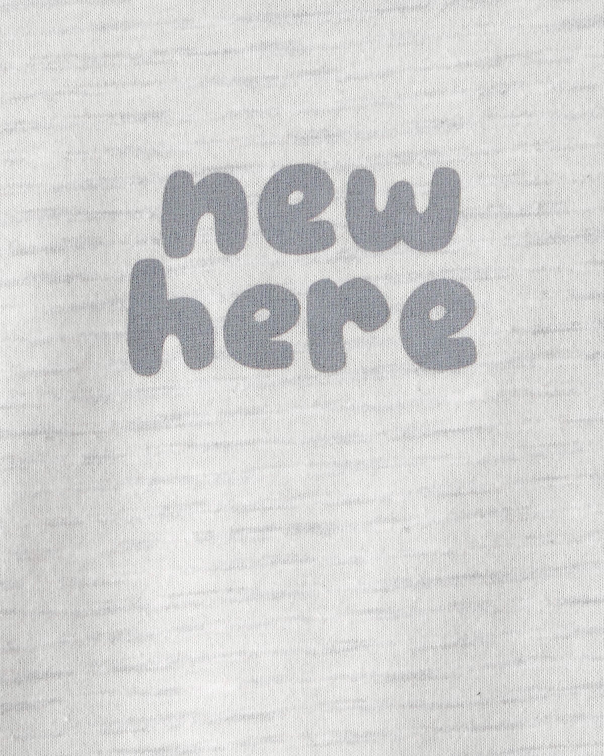 Baby 'New Here' Graphic Bodysuit - Grey - Image 2