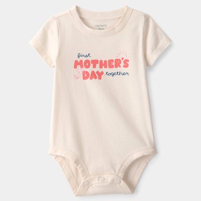 Baby 'Mother's Day' Graphic Bodysuit - Cream