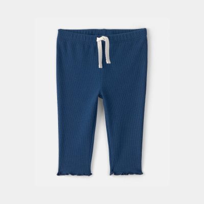 Baby Girl Rib Pants - Navy Blue