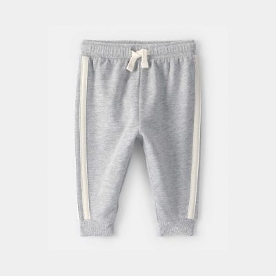 Baby Boy French Terry Pants - Heather Grey