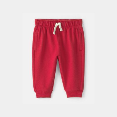 Baby Boy French Terry Pants - Red