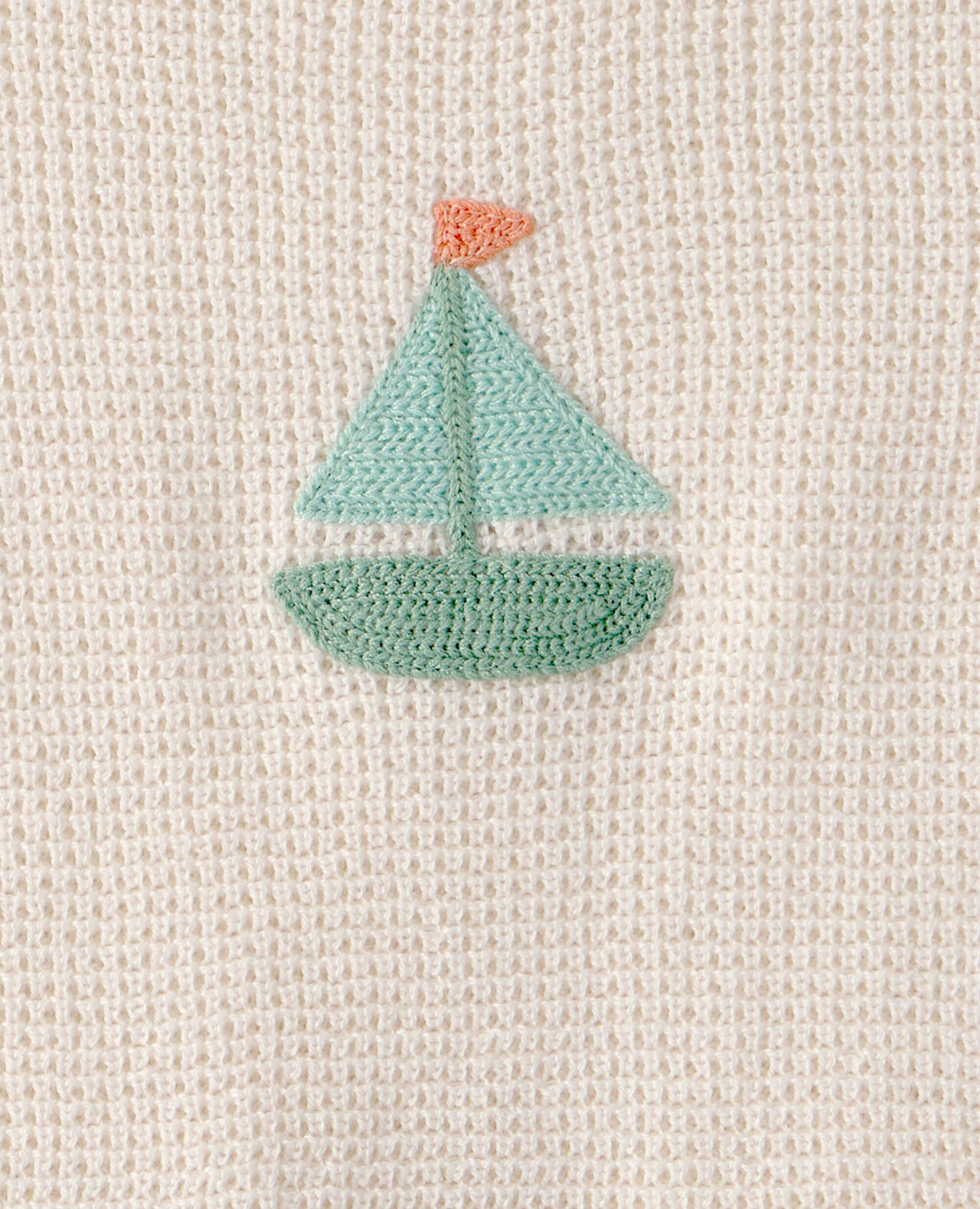 Baby 2-Piece Sailboat Crochet Top & Short Set - Cream - Image 5