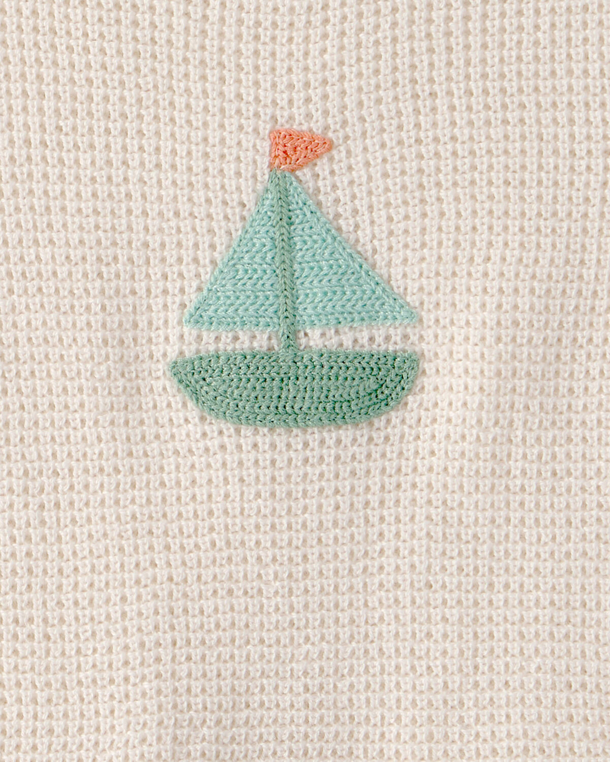 Baby 2-Piece Sailboat Crochet Top & Short Set - Cream - Image 4