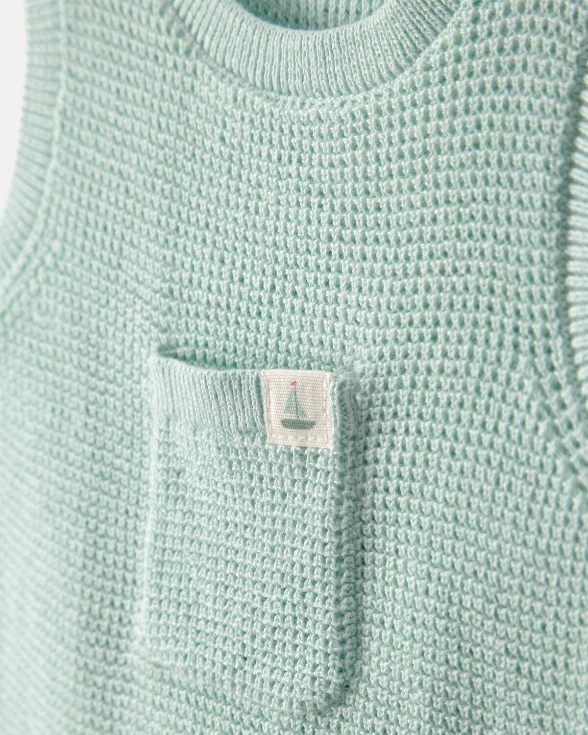 Baby Crochet Bubble Romper - Green - Image 2