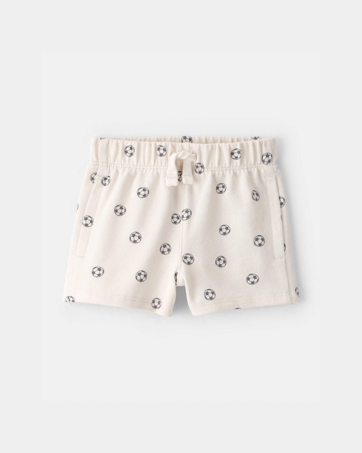 Baby Soccer French Terry Shorts - Ivory