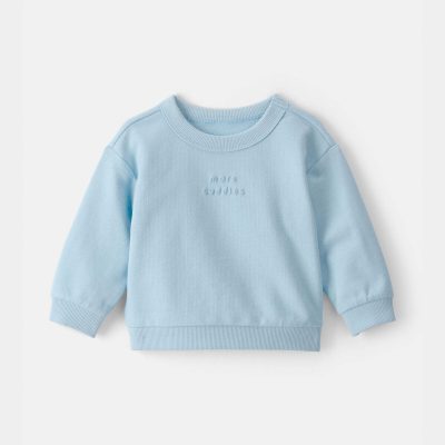Baby 'More Cuddles' French Terry Pullover Sweatshirt - Blue