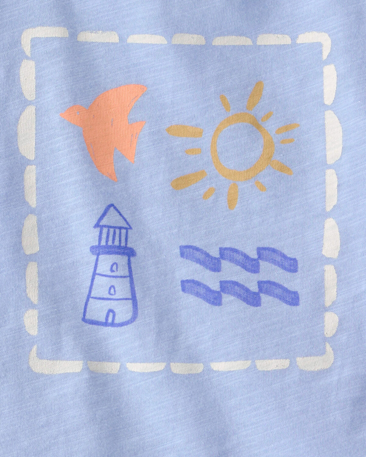 Baby 2-Piece Lighthouse Top & Short Set - Blue/Ivory - Image 3