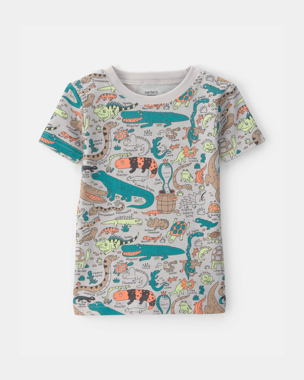 Baby Boy Alligator 100% Cotton Snug Fit 2-Piece Pajama Set - Grey - Image 2