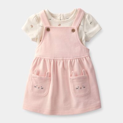 Baby Girl 2-Piece Easter Bunny Jumper Set - Pink/Ivory