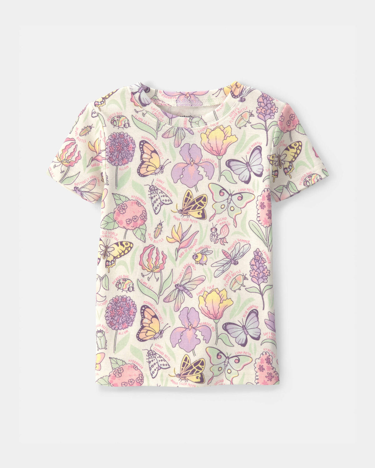 Baby Girl Butterfly 100% Cotton Snug Fit 2-Piece Pajama Set - Cream - Image 3