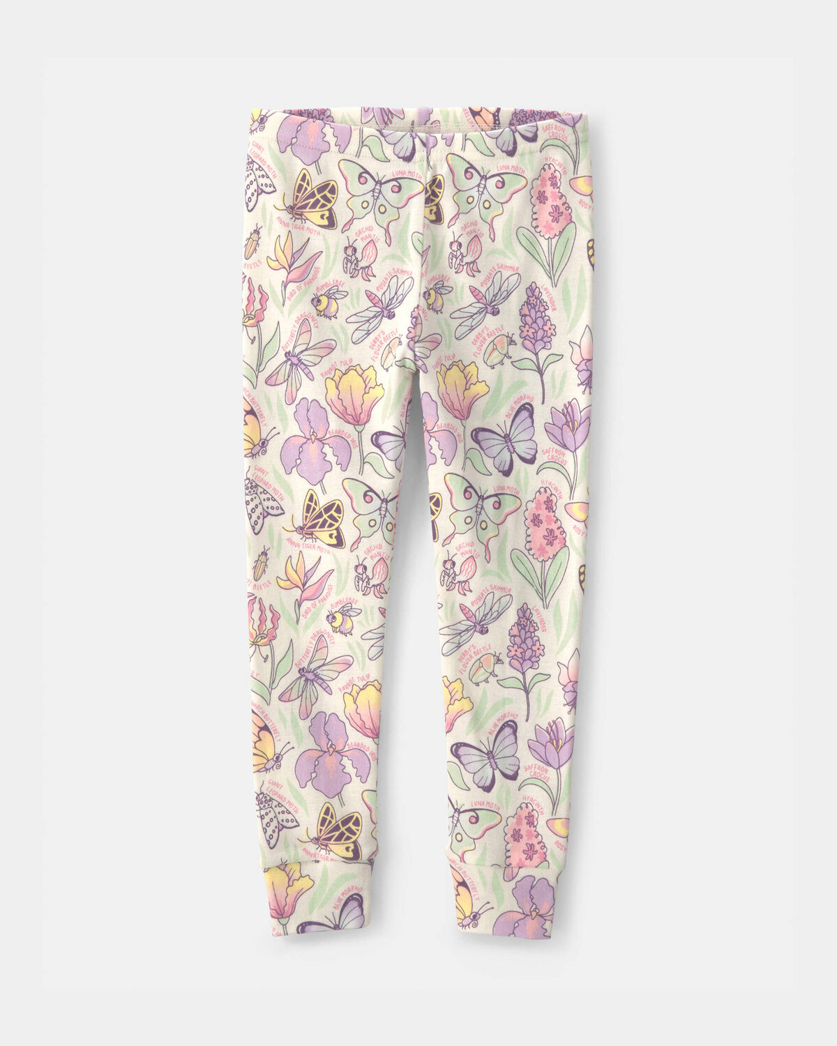 Baby Girl Butterfly 100% Cotton Snug Fit 2-Piece Pajama Set - Cream - Image 4