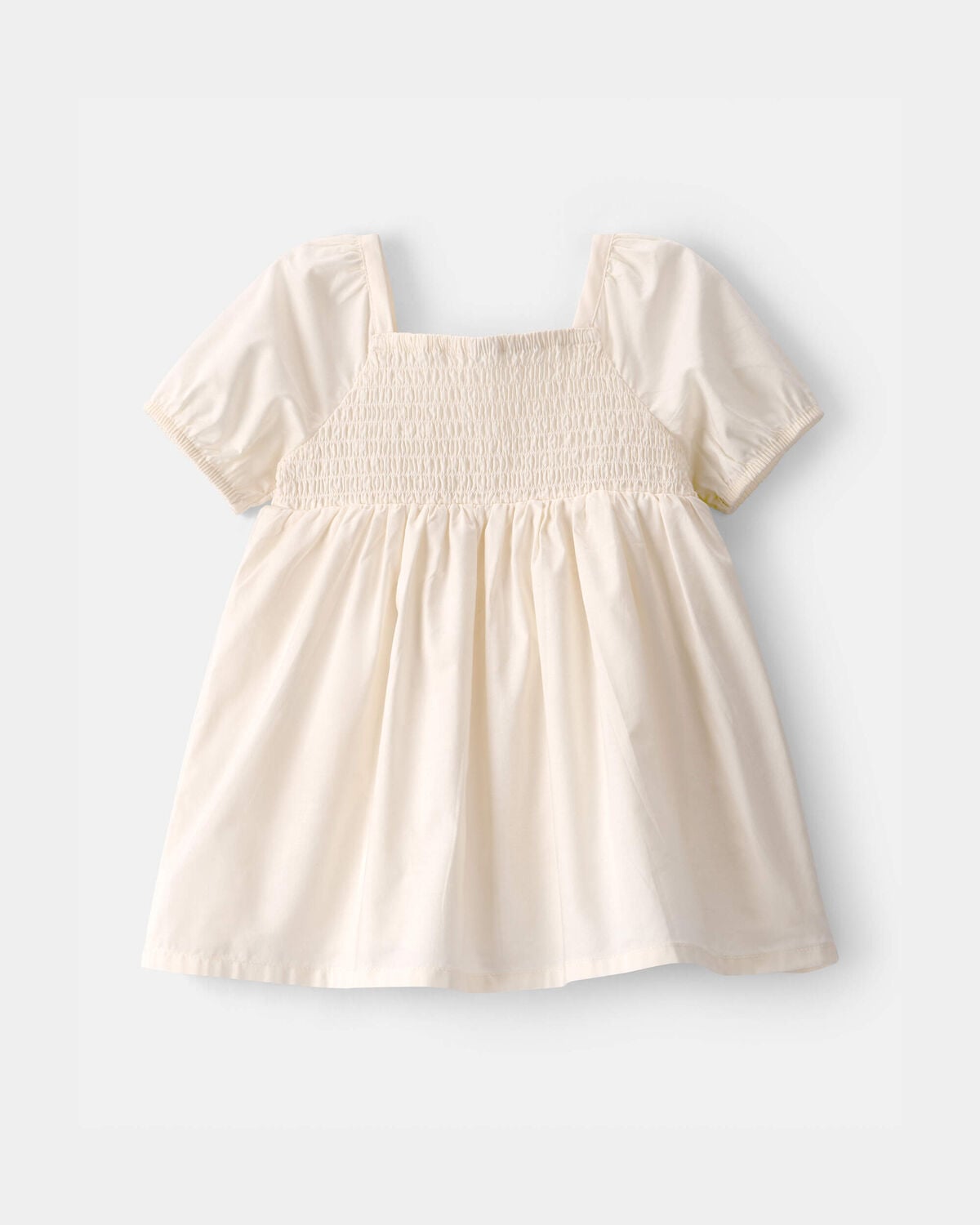 Baby Girl Puff Sleeve Floral Dress - Cream - Image 4