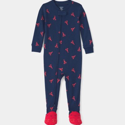 Baby Boy Lobster 100% Cotton Snug Fit 1-Piece Pajama - Blue
