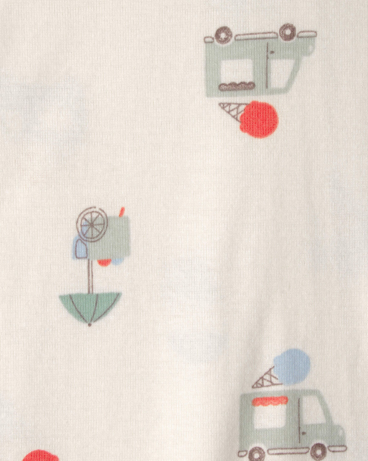 Baby 2-Pack Ice Cream Truck 100% Cotton Snug Fit 1-Piece Pajama - Blue/Ivory - Image 4